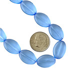 25 Beads Light Sapphire Blue Preciosa Czech Bohemian Glass 16x11mm Flat Oval