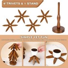 Natural Tree Trivet Set - 3 4 5 Wooden Trivets   1 Stand R Hotdishes Pot Bowl