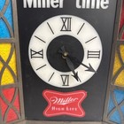 Vintage Miller High Life   Miller Time   Stained Glass Style Clock Not Working