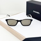 Chanel Ch5417 Square Sunglasses Black Beige Acetate Gray Lens Women 54-22-140