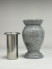 Memorial Cemetery Flower Vase - Real Granite Vase With Stainless Steel Inner