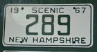 1967 New Hampshire License Plate Tag  289 Perfert For Your 1967 Ford 289 Mustang