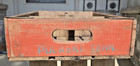 Vintage Rare Orange   Blue 4 Divider Sun Drop Wooden Crate Carrier Pulaski Tenn
