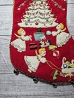 Vtg Bucilla Felt Christmas Stocking-20   Handmade Completed From Kit  1980s 