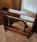 Vintage Mid Century Danish Modern Wood Bookshelf Bookcase Encyclopedia Shelf