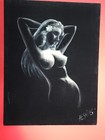 Vtg Nude Oil On Velvet Hawaii Hula Girl Beautiful Pin Up Tiki Bar Decor Unframed