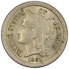 1881 3cn Three Cent Nickel Pcgs Au58