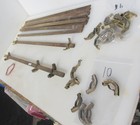 Antique Brass Stair Rods X11   Clips X16   X10 Victorian Vintage Iron 26 l