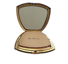 Vintage Elgin American Powder Compact Black Gold Floral Motif  W orig Puff Rare