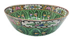 19th Century Antique Famille Verte Bok Choy Chinese Cabbage Butterfly Bowl