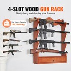Gun Rack 4-slot Wood Gun Rack Wall Mount Gun Display Rack Holds 4 Rifles