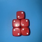 5 Vintage Large Dice Red Color 1   14mm