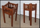 Antique Pine Wood Square Mission Arts   Crafts Plant Stand 30x14x14 Slatted Rail