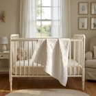 Baby Quilt  Soft Embroidered Cotton  Baptism Blanket  Nursery Decor  Shower Gift