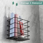 Adhesive Toothbrush Holder Wall Mounted  Suction Cup Toothpaste Organizer For 