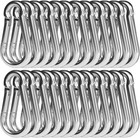 24pcs M5 1 97  Galvanized Steel Spring Snap Carabiners For Keychain Leash