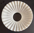 Antique 19th C Victorian White Milk Glass Ruffled Petticoat Oil Lamp Shade 8 75   
