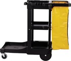 Rubbermaid Commercial Traditional Janitorial 3-shelf Cleaning Cart  Wheeled With