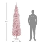 7  Flocked Artificial Christmas Tree W  Warm White Led Lights Pink