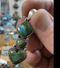 Sonoran Mountain Turquoise Triple Stone Southwestern Sterling Silver Pendant