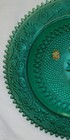 Tiara Spruce Green Indiana Glass 12 Inch Tid Bit Tidbit Platter Tray Handled