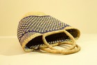 African Woven Basket Bag Handmade Straw Tote Tribal Market Decor-g6287