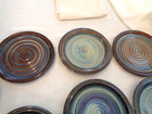 Bill Campbell Blue Drip Glaze Handmade Pottery Luncheon salad Plate-signed