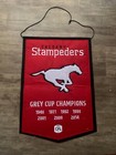 Cfl Calgary Stampeders 7 Time Grey Cup Champions Indoor Felt Wall Banner 12 X 18