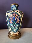 Antique Islamic Iznik Armenian Ceramic Vase Bronze Mounted