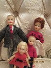 Vtg Lot Of 4 Miniature Dollhouse Family Petite Princess Patti Family