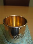 Vintage Sterling Silver Baby Cup With Embossed Dog Scene 34  Grams Original Case