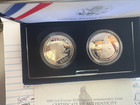 2000  1 Silver Dollar Leif Ericson Us icelandic Proof W box   Coa 2 Coin Set