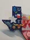 Texas Travel Souvenir Fridge Magnet Map Shape Layered Acrylic Landmarks Symbols