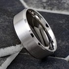 Stainless Steel Men s Ring Silver Plain Brushed Beveled Wedding Band 4 6 8mm
