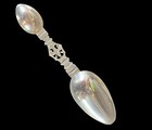 Italian 800 Silver Folding Travel Spoons Two Sided