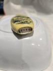 Chinese Painted Ceramic Snuff Bottle Landscape Scene W  Stopper  Signed