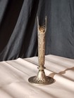 Silverplate Art Nouveau Acanthus Pierced Flared Trumpet Vase Filigree Rim