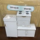 Miniature Dollhouse 1 12 Scale 4 Pc  White Kitchen Set - D3777