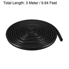 7mm Bulb Bubble T-slot Mount Weatherstrip Seal for 6mm Slot 3 Meters black
