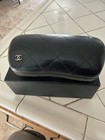Chanel Black Quilted Leather Felt-lined Hard Case For Glasses W  Box  Italy