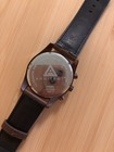 Fossil Arkitek Men s Brown Leather Chronograph Date Quartz Watch 50m