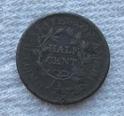 1806 1 2c Bn Draped Bust Copper Half Cent Rare Key Date Fine Vf Corroded Damaged