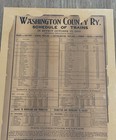 1910 Washington County Railway Train Schedule Poster Antique Timetable