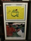 Tiger Woods  in Person  Signed 2000 Masters Flag Custom Framed And Triple Matted