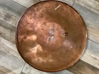 Vintage Turkish Etched Copper Wall Plate 13  Engraved Hand Painted Artisan Large