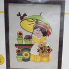 Vtg Stitchkins The Vendor Series Crewel Embroidery Kit 2908 Liza W Flower Cart