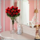 Artificial Rose Flowers Bouquet Burgundy 18 Blooms Long Stem Red Roses Bouquet