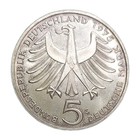 1975 G Germany 5 Deutsche Mark Silver Coin Birth Of Albert Schweitzer Km 143