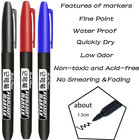 6pcs Permanent Marker Pens Waterproof Ink Fine Tip Art Sketch Set - New