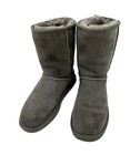 Ugg Classic Short Ii Boots Women   s Sz  7 Grey Suede Shearling Lined Shoes
